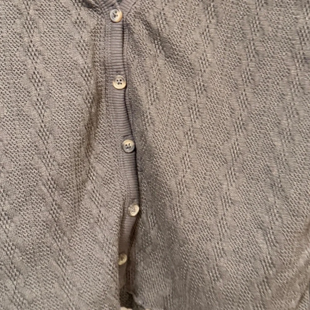 Unionbay Womens XL Dark brown Pointelle Cropped Cardigan V-Neck Button Front New